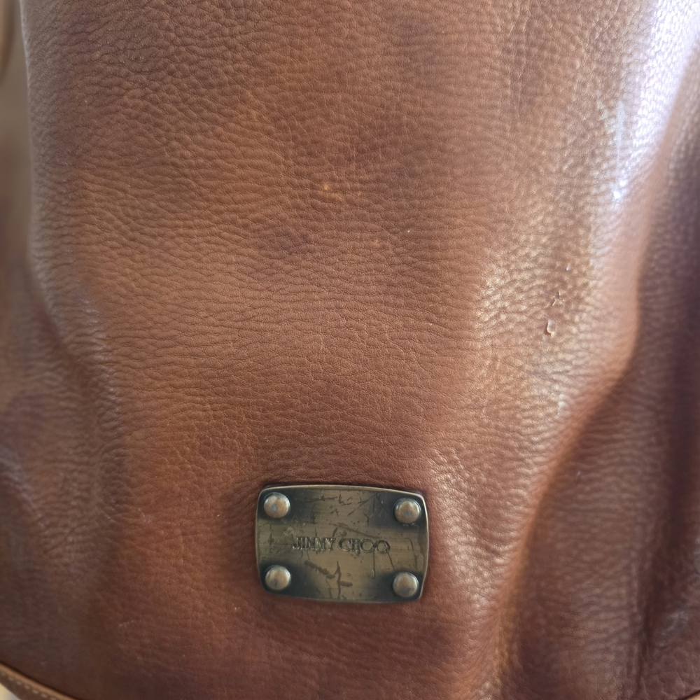 Brown Leather Hobo Bag with Natural Grain Texture